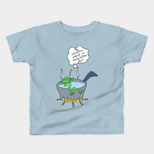 Boiling frog and global warming Kids T-Shirt